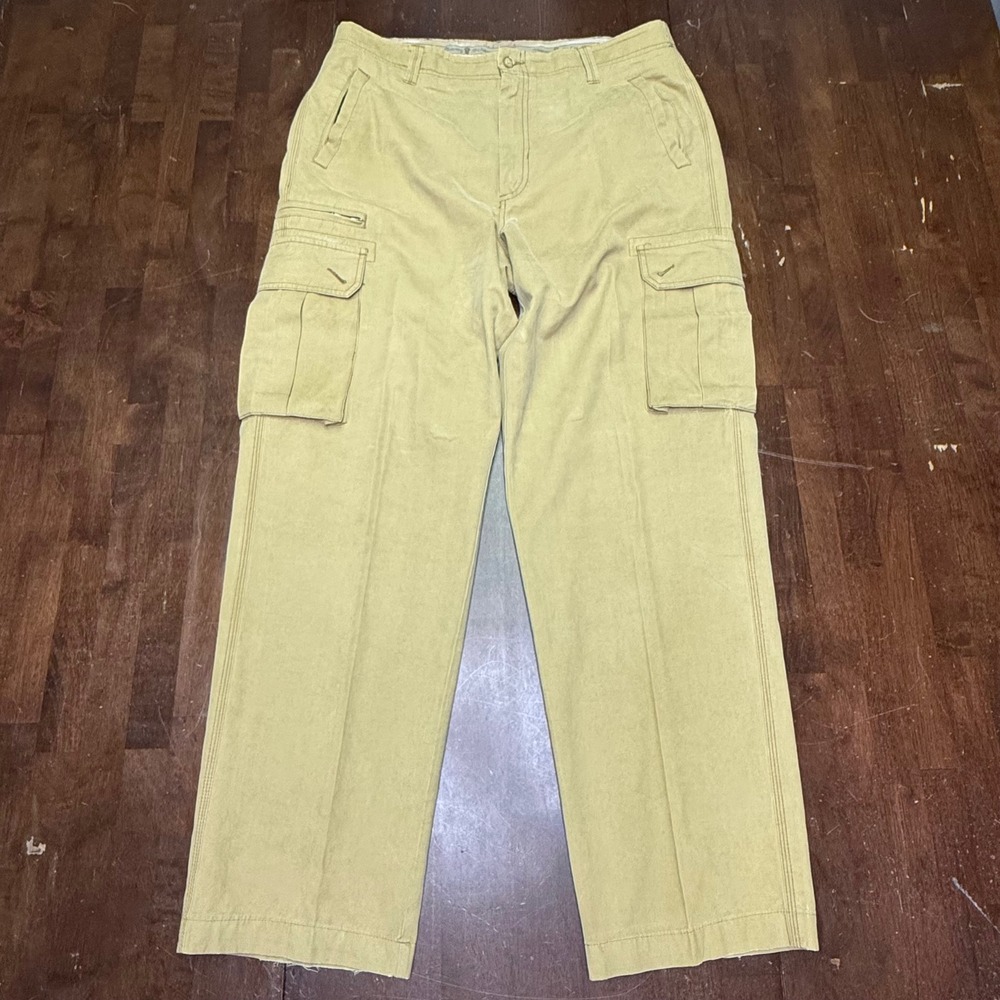 Tommy Bahama Cargo Pants Men's Size 36 x 32 Tan Silk Blend Multi Pocket Casual